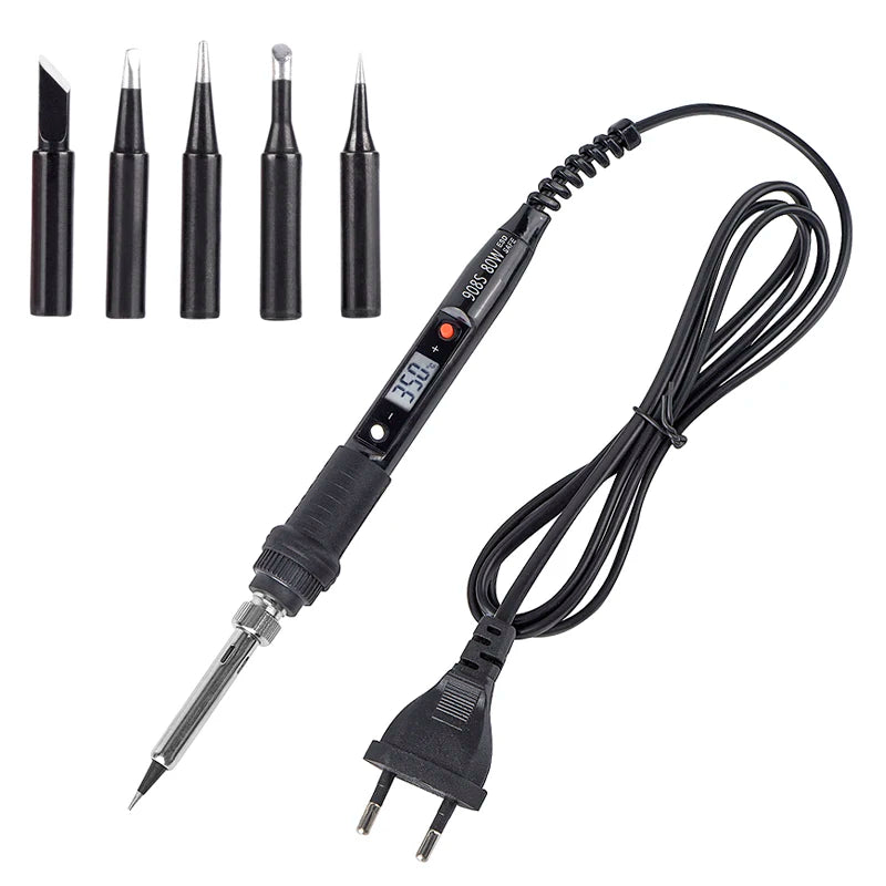 JCD Electric Soldering Iron 80W LCD Digital Display Adjustable temperature soldering iron tips 220V/110V Welding Solder Tool908S
