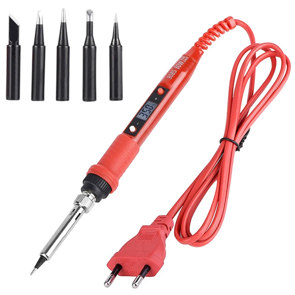 JCD Electric Soldering Iron 80W LCD Digital Display Adjustable temperature soldering iron tips 220V/110V Welding Solder Tool908S