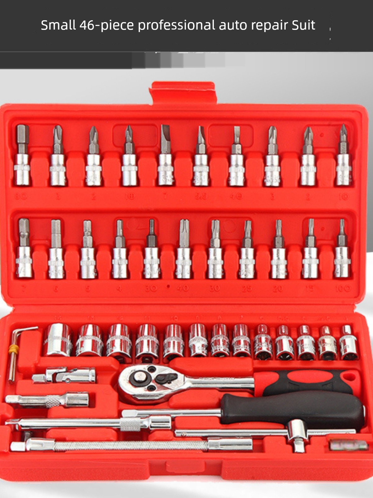 Automobile Maintenance & Repair Tools 46 Pieces Suit Fast Ratchet Wrench Size Fly Sleeve Combination Hardware Toolbox Sets
