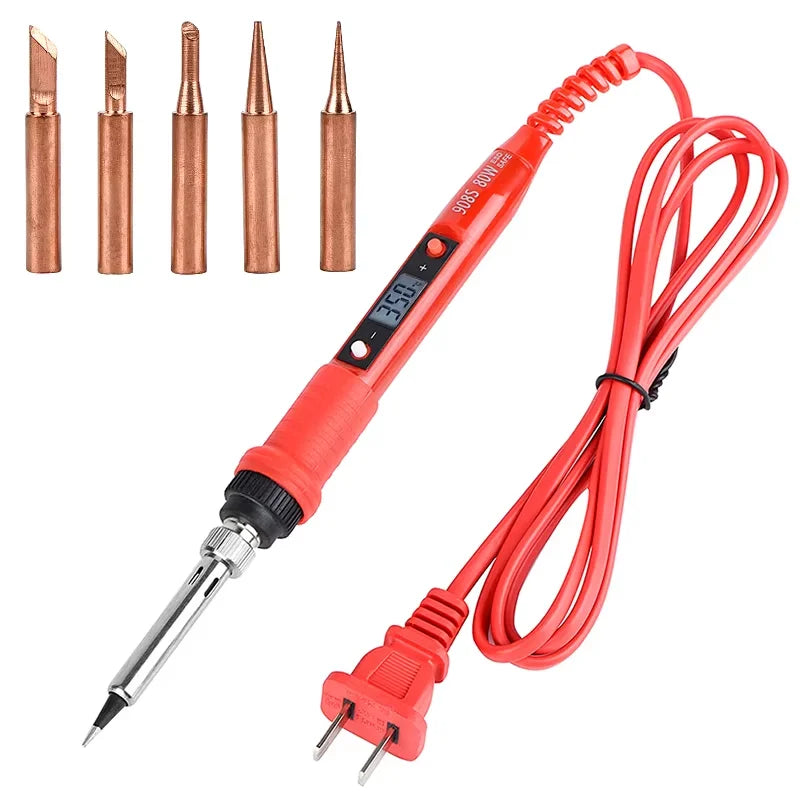 JCD Electric Soldering Iron 80W LCD Digital Display Adjustable temperature soldering iron tips 220V/110V Welding Solder Tool908S