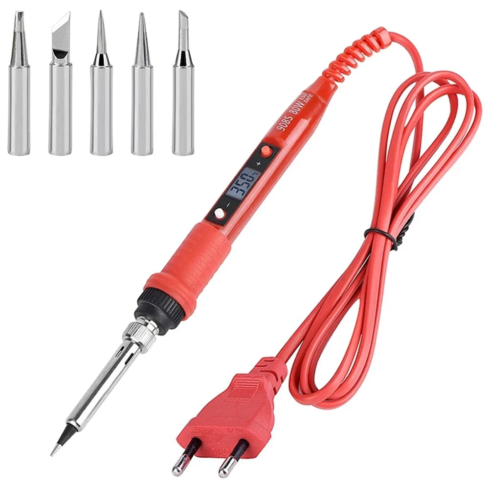 JCD Electric Soldering Iron 80W LCD Digital Display Adjustable temperature soldering iron tips 220V/110V Welding Solder Tool908S