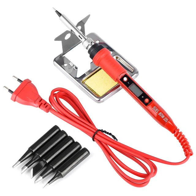 JCD Electric Soldering Iron 80W LCD Digital Display Adjustable temperature soldering iron tips 220V/110V Welding Solder Tool908S