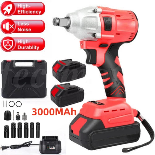 Electric Impact Wrench 1000Nm High Torque Impact Gun 1/2" Cordless Impact Wrench