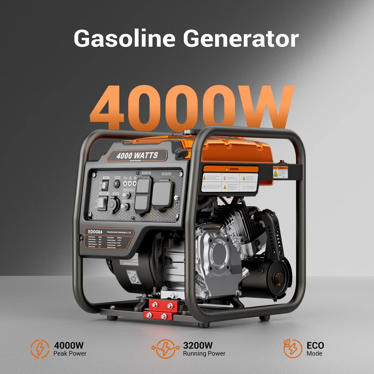 Efurden 4000Watt Portable Inverter Generator Gas Powered for Emergeny Power Use