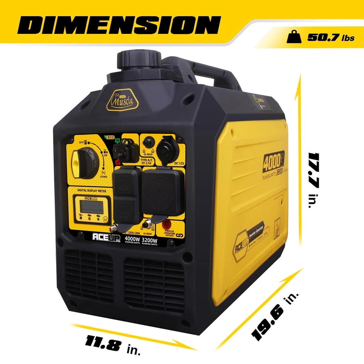 4000W Quiet Inverter Generator, RV-Ready EPA Compliant Portable, Aceup Energy