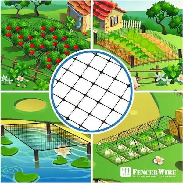 Garden Fence Deer Bird and Garden Netting 7ft x 100 ft Plastic 3/4” Mesh