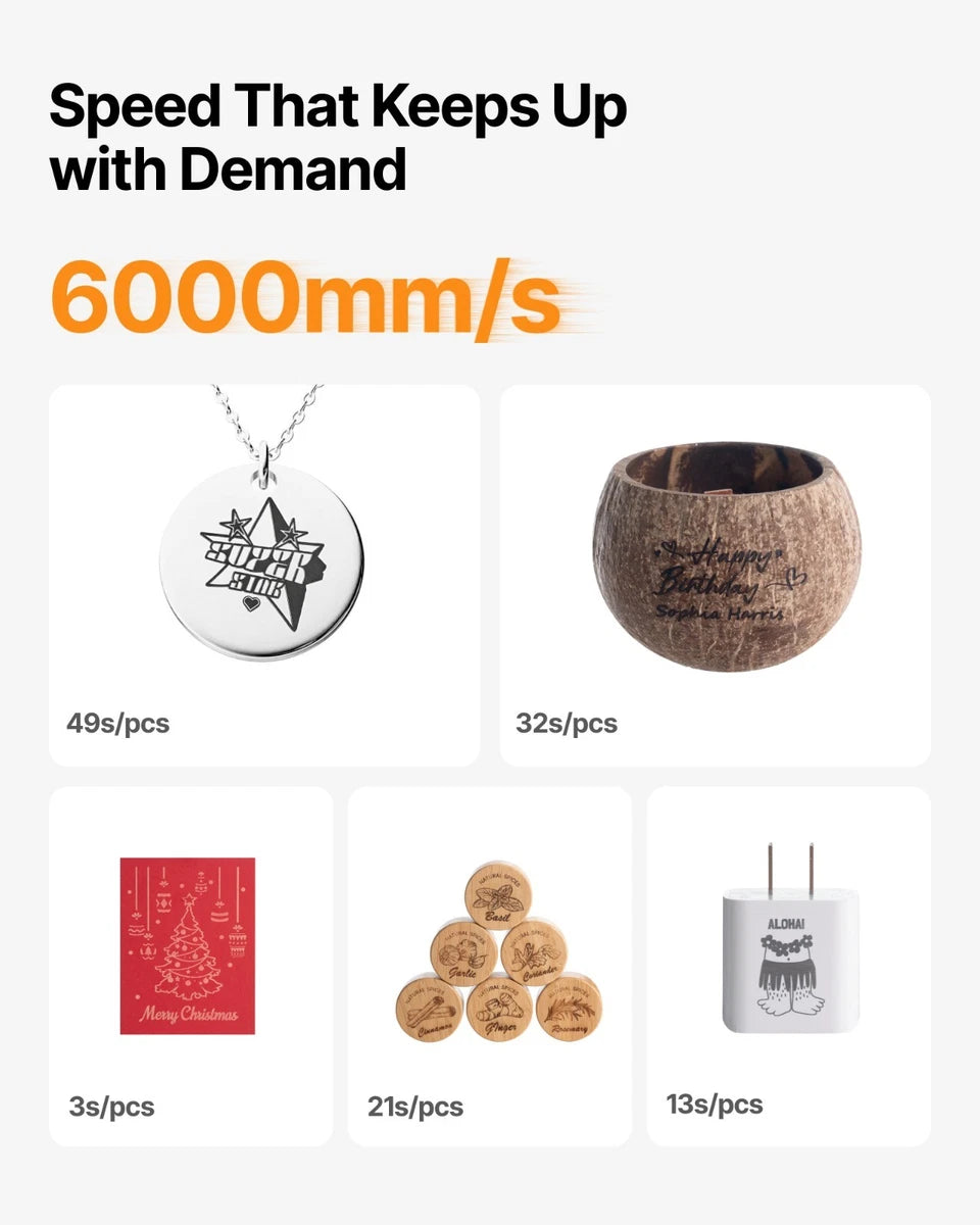 xTool F2 5W IR & 15W Diode Dual Laser Engraver, 6000mm/s Ultra Fast,3D