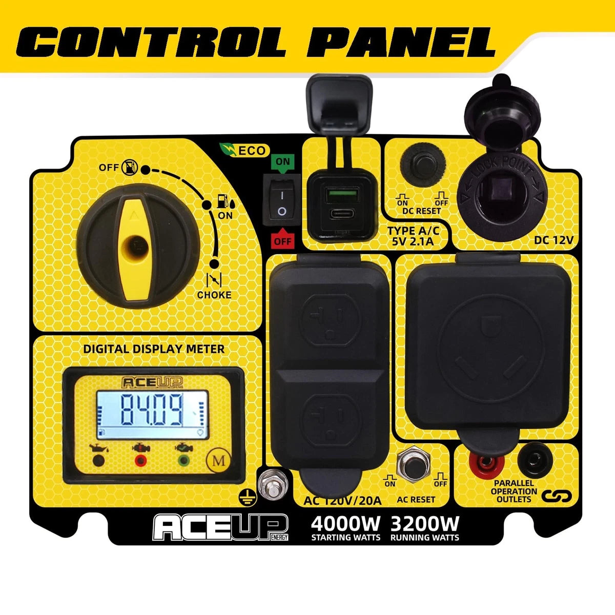 4000W Quiet Inverter Generator, RV-Ready EPA Compliant Portable, Aceup Energy