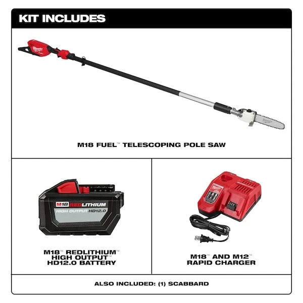 Milwaukee Tool 3013-21 M18 Fuel 10 In. Telescoping Pole Saw Kit